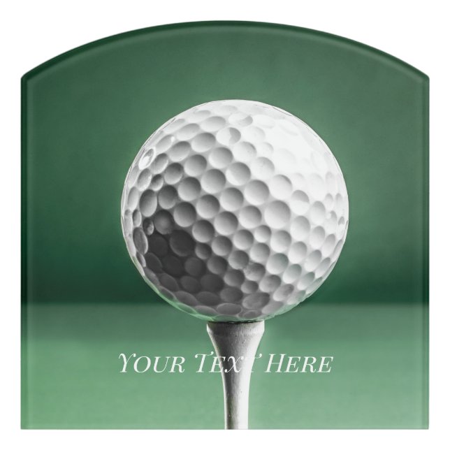 Golf Ball on Tee  Door Sign (Contour Front)