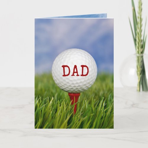 golf ball on tee for Fathers Day Card