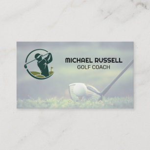 Golf Ball on Tee   Golf Greens Business Card