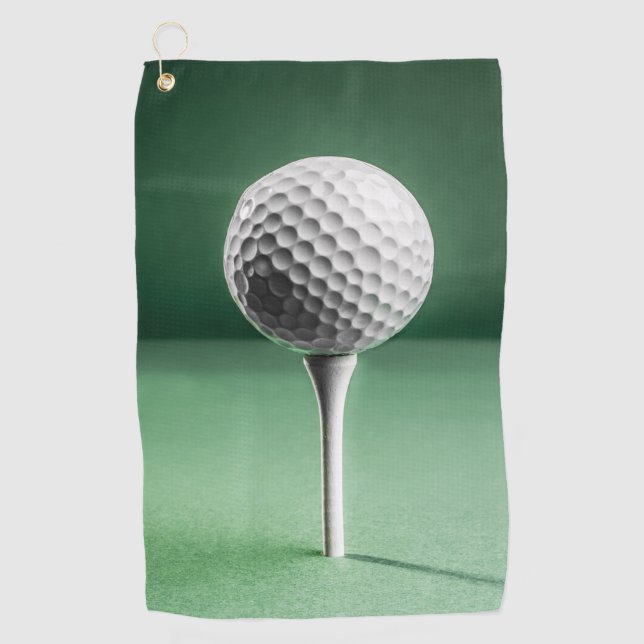 Golf Ball on Tee Golf Towel (Front)