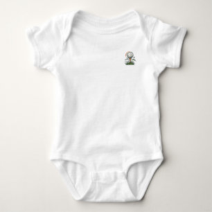 Golf Ball on Tee Grass Flag Sport Logo Design