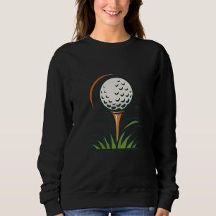 Golf Ball on Tee Grass Flag Sport Logo Design