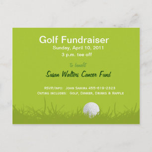 Golf Ball on Tee Invitation Postcard