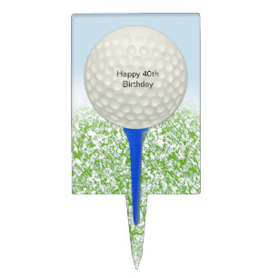 Golf Ball on Tee Personalized Cake Topper