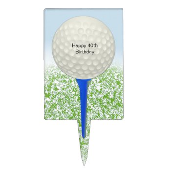 Golf Ball On Tee Personalized Cake Topper by LBurlett at Zazzle