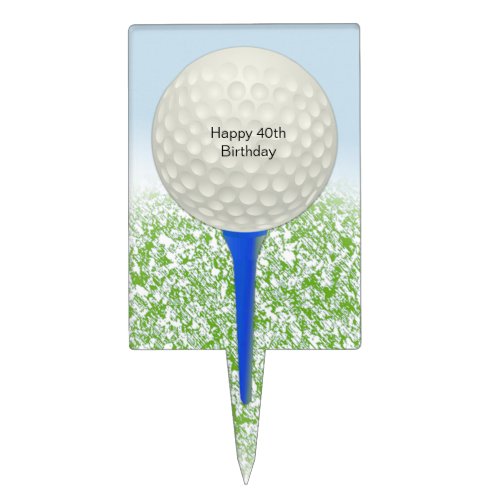 Golf Ball on Tee Personalized Cake Topper