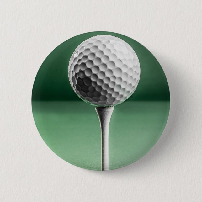 Golf Ball on Tee Pinback Button (Front)