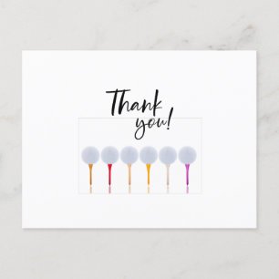 Golf ball on tee postcard