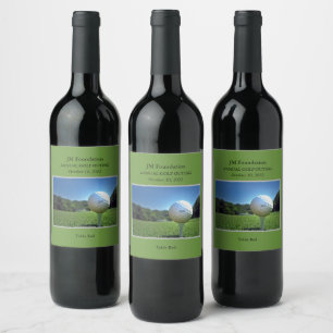 Golf Ball on Tee Scenic Wine Label