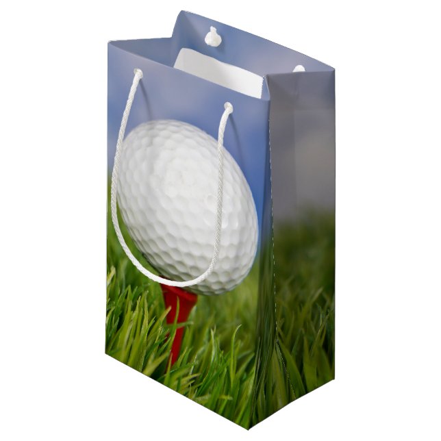 Golf Ball on tee Small Gift Bag (Front Angled)