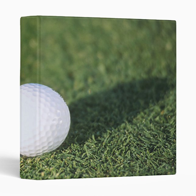 Golf Ball on the edge of hole 3 Ring Binder (Front/Spine)