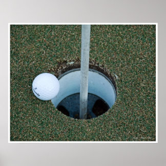 Golf Ball on the Edge Poster