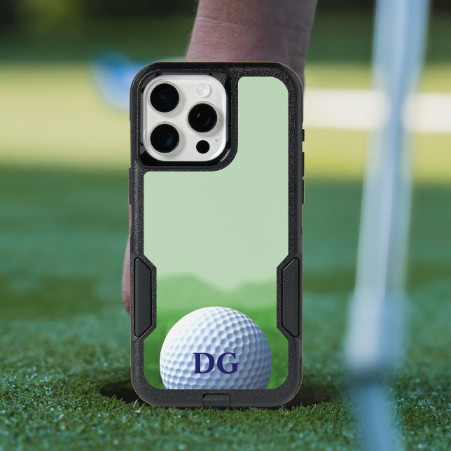 Golf Ball On The Green Monogrammed Golfer's Otterbox iPhone Case (Just add your initials!)