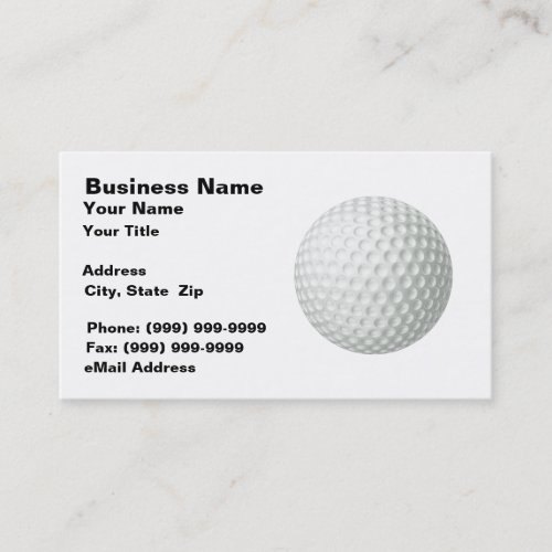 Golf Ball (on White BG) Business Card