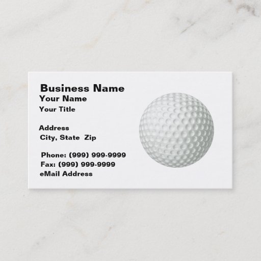 Customizable Golf Ball (on White BG) Business Card