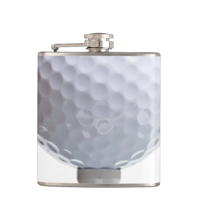 Golf Ball on White Template Background Texture Flask (Front)