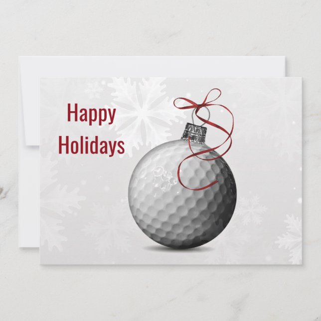 golf ball ornament Holiday Greeting Cards (Front)