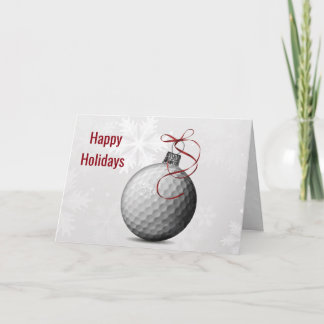 golf ball ornament Holiday Greetings Card