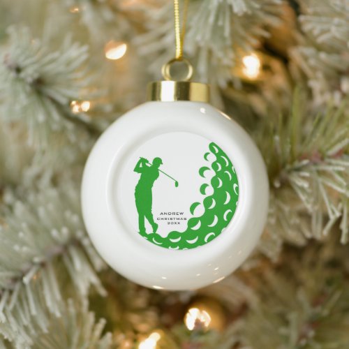 Golf Ball Ornament – Personalized Golfer Gift