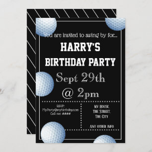 Golf Ball Party Invitation Editable