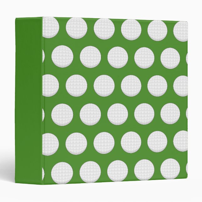 Golf Ball Pattern 3 Ring Binder (Front/Spine)