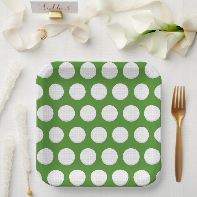 Golf Ball Pattern Paper Plates (Wedding)