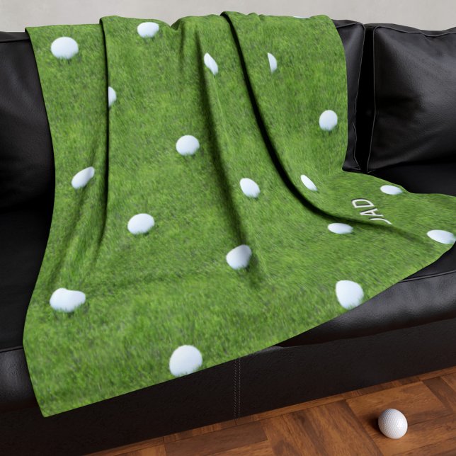 Golf Ball Pattern Personalized Fleece Blanket (Creator Uploaded)