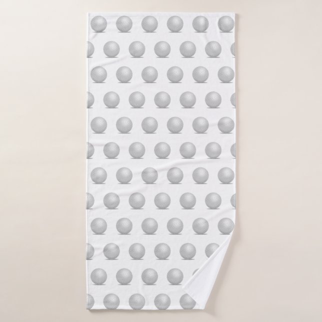 Golf Ball pattern white Bath Towel (Bath Towel)