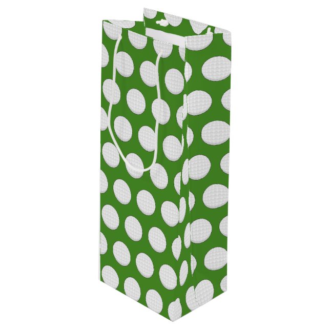 Golf Ball Pattern Wine Gift Bag (Front Angled)