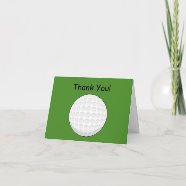 Golf Ball Personalize Letterpress Thank You Card (Front)