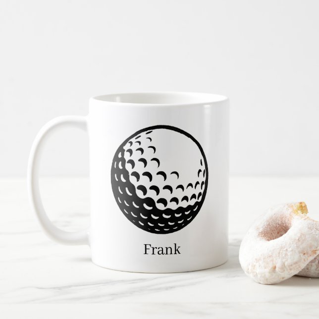 Golf Ball Personalized Coffee Mug (With Donut)