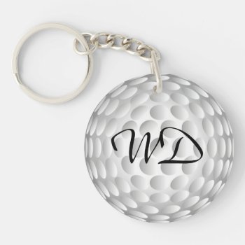 Golf Ball Personalized Monogram Keychain by ArtaglioSports at Zazzle