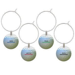 Golf Ball Personalized Wine Charm