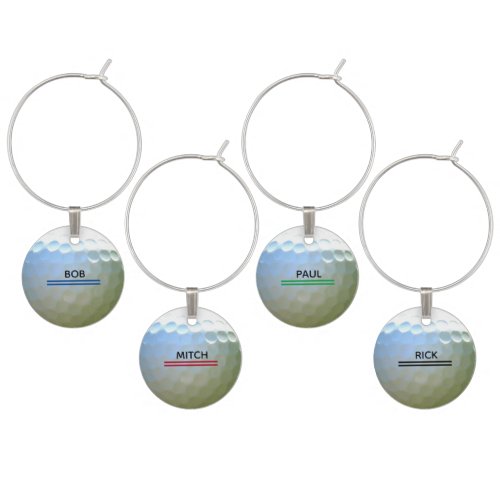 Golf Ball Personalized Wine Charm