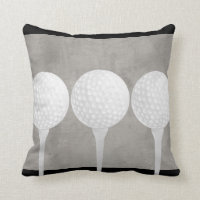 golf ball pillow design distressed gray