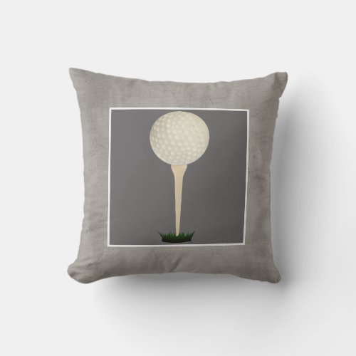 golf ball pillow photo art on gray