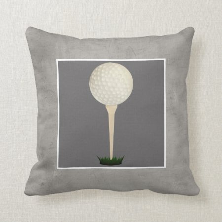 Golf Ball Pillow Photo Art On Gray