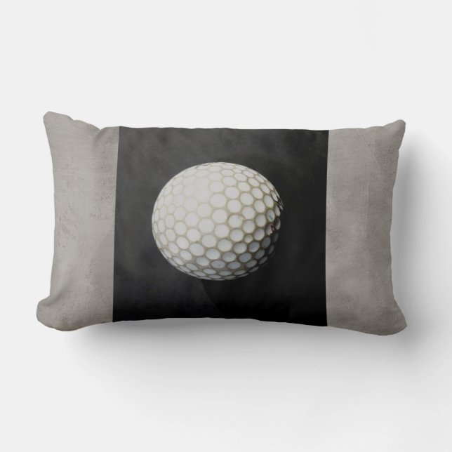 golf ball pillow photo art on gray (Front)