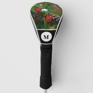 Golf ball pine cones and evergreens Christmas Head Cover