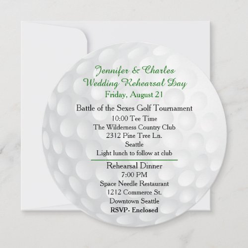 Golf Ball Pre Wedding Festivities Invitation