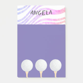 golf ball purple design for golfers post-it notes