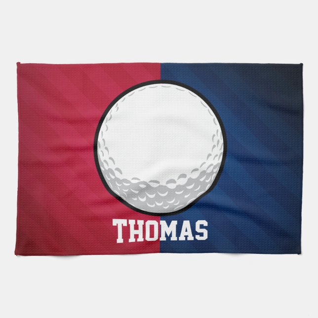 Golf Ball; Red, White, and Blue Towel (Horizontal)