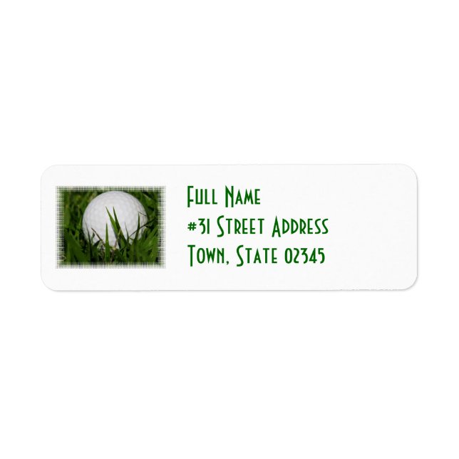 Golf Ball Return Address Label (Front)