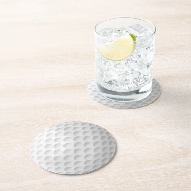 Golf Ball Round Paper Coaster (Insitu)