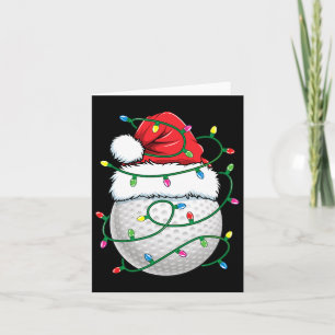 Golf Ball Santa Hat Men Womens Christmas Golfing X Card