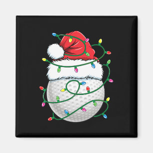 Golf Ball Santa Hat Men Womens Christmas Golfing X Magnet