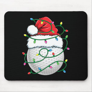 Golf Ball Santa Hat Men Womens Christmas Golfing X Mouse Pad