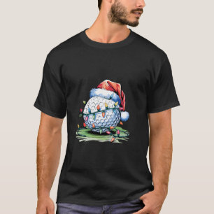 Golf Ball Santa Hat Men Womens Christmas Golfing X T-Shirt