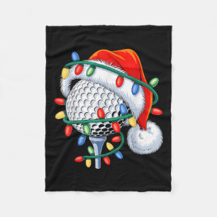 Golf Ball Santa Hat Xmas Funny Christmas Boys Men Fleece Blanket