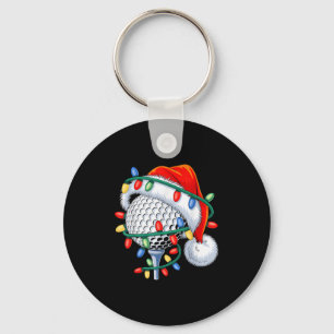 Golf Ball Santa Hat Xmas Funny Christmas Boys Men  Keychain